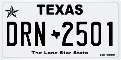 TX license plate DRN2501