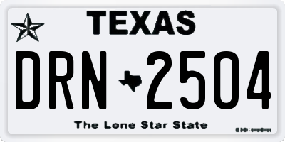 TX license plate DRN2504