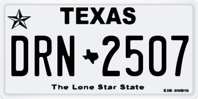TX license plate DRN2507