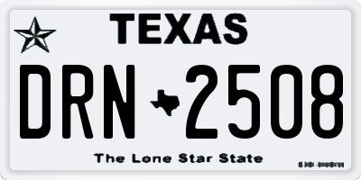 TX license plate DRN2508