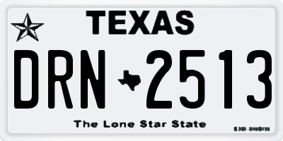 TX license plate DRN2513