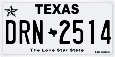 TX license plate DRN2514