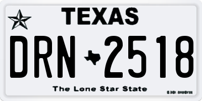 TX license plate DRN2518