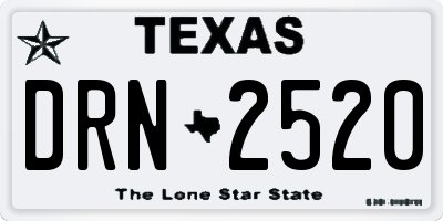 TX license plate DRN2520