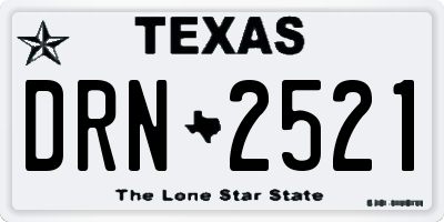 TX license plate DRN2521