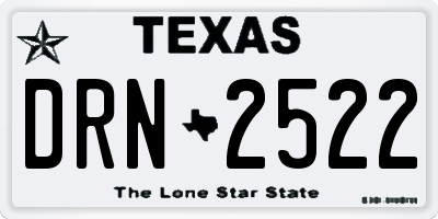 TX license plate DRN2522