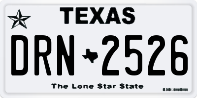 TX license plate DRN2526