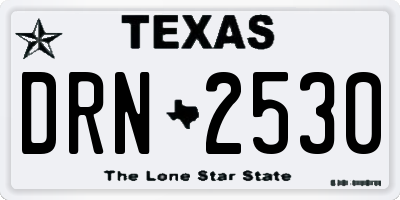 TX license plate DRN2530