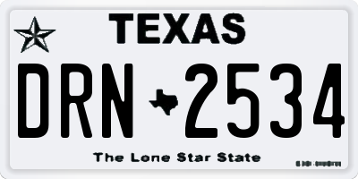TX license plate DRN2534