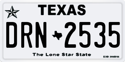 TX license plate DRN2535