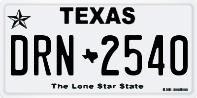 TX license plate DRN2540