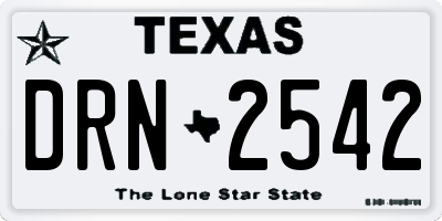 TX license plate DRN2542