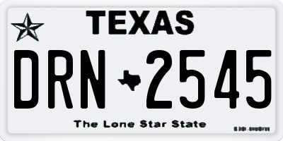 TX license plate DRN2545