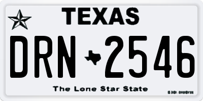 TX license plate DRN2546