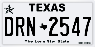 TX license plate DRN2547