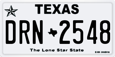 TX license plate DRN2548