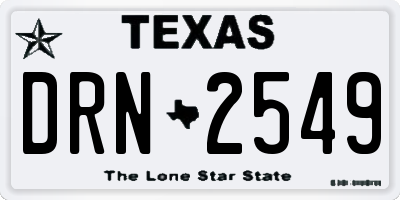 TX license plate DRN2549