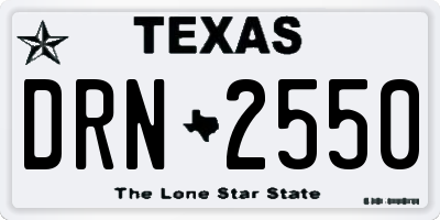 TX license plate DRN2550