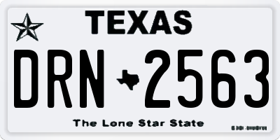 TX license plate DRN2563