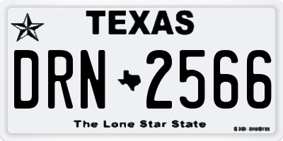 TX license plate DRN2566