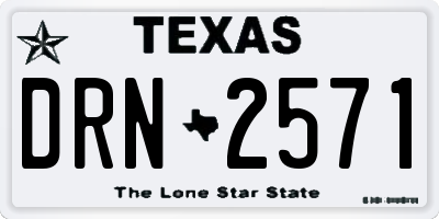 TX license plate DRN2571