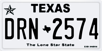 TX license plate DRN2574