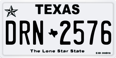 TX license plate DRN2576