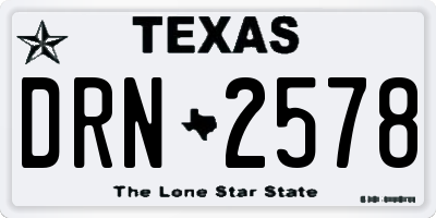 TX license plate DRN2578