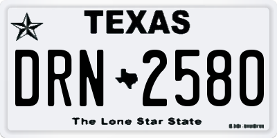 TX license plate DRN2580
