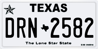 TX license plate DRN2582