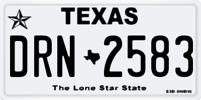 TX license plate DRN2583