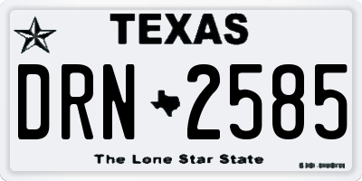TX license plate DRN2585