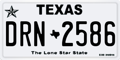 TX license plate DRN2586