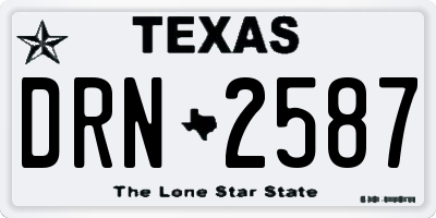 TX license plate DRN2587