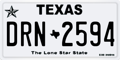 TX license plate DRN2594