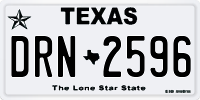 TX license plate DRN2596