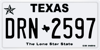 TX license plate DRN2597