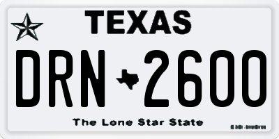 TX license plate DRN2600