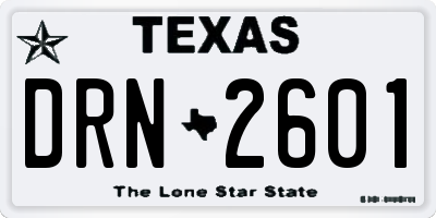 TX license plate DRN2601