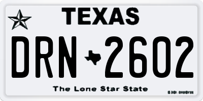 TX license plate DRN2602