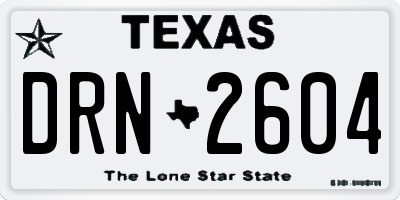 TX license plate DRN2604