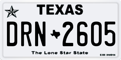 TX license plate DRN2605