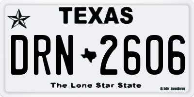 TX license plate DRN2606