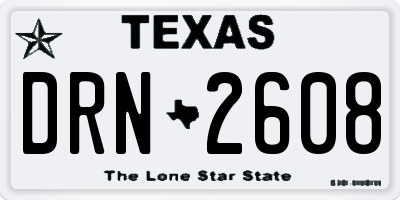 TX license plate DRN2608