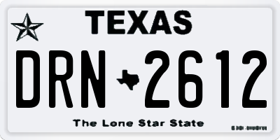 TX license plate DRN2612