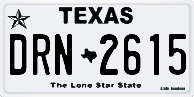 TX license plate DRN2615