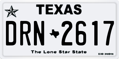 TX license plate DRN2617