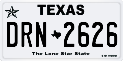 TX license plate DRN2626