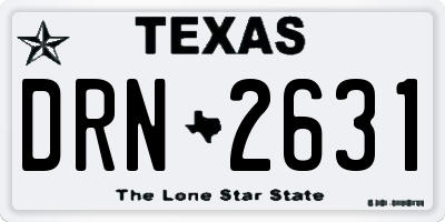 TX license plate DRN2631