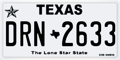 TX license plate DRN2633